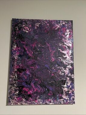 Abstract Swirl Canvas Art - Purple and Pink local artist